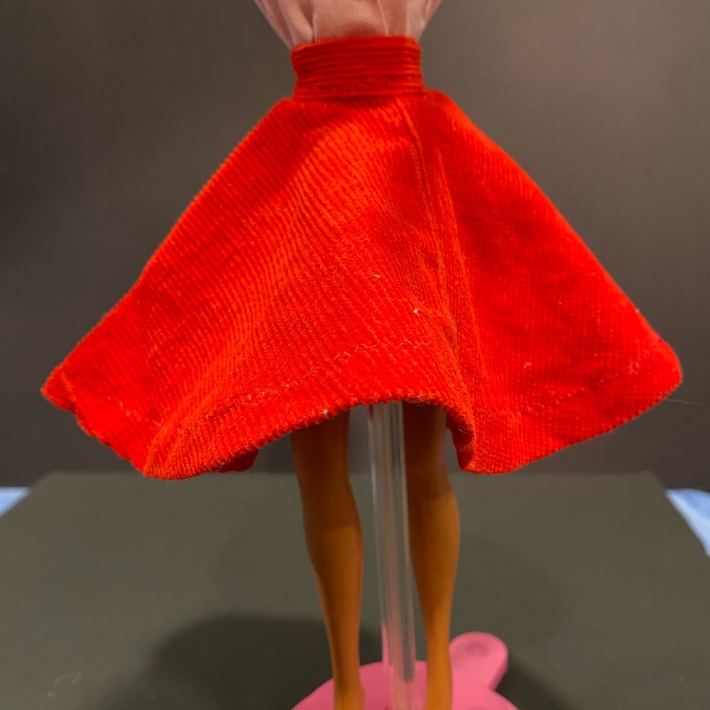 Vintage red corduroy cheerleading skirt #0876